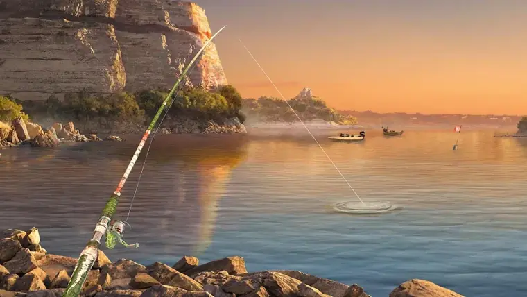 Abendstimmung an einer Bucht in Fishing Clash